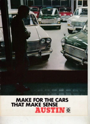 Austin Range 1968 BMC Reino Unido 12p folleto Mini Cooper S 1800 1100 1300 A60 3 litros Foto 1 de 4