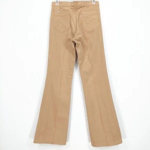 Vintage 1970s Levi's Bell Bottom Flare Tan Corduroy Pants 33x37, Talon 42 Zipper - Picture 1 of 8