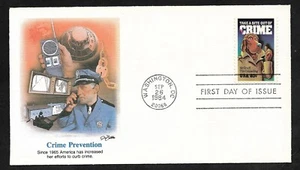 #2102 20c Crime Prevention -  McGruff the Crime Dog - Fleetwood FDC - Picture 1 of 2