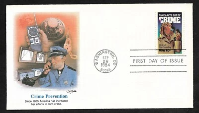 #2102 20c Crime Prevention -  McGruff the Crime Dog - Fleetwood FDC - Image 1 of 2