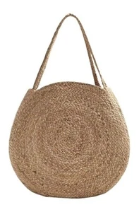 Handmade Round Jute & Cotton Shoulder Bag for Women, Hand Woven (Pack of 1) - Picture 1 of 5
