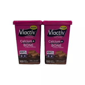 2 Viactiv Calcium & Bone Health, 100 Softgels Chews Ea. Milk Chocolate Exp 11/25 - Picture 1 of 6