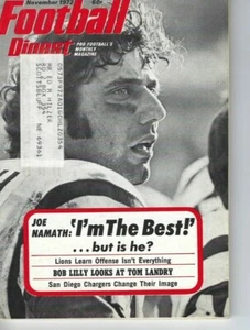 Revista Football Digest 1972 Joe Namath, New York Jets, Bob Lilly Cowboys BUENO - Imagen 1 de 1