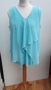 Top smanicato Nina Leonard chiffon overlay nuovo taglia small QVC j - Foto 1 di 4