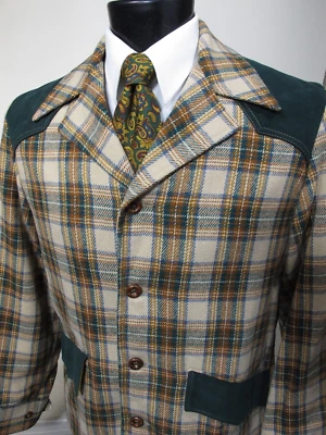 Vtg Field Stream Gordon Ferguson Ranch Coat Tartan Plaid Wool 42 Rockabilly - Image 1 of 4