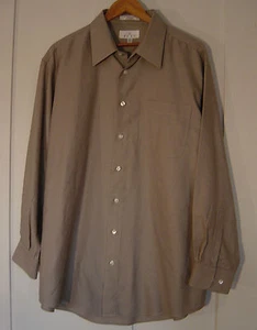 CAMISA DE VESTIR "ENRO" HOMBRE TOSTADO TEXTURIZADO TALLA 17 32/33 MANGA LARGA - Imagen 1 de 5