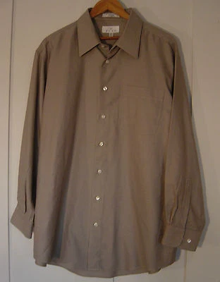 CAMISA DE VESTIR "ENRO" HOMBRE TOSTADO TEXTURIZADO TALLA 17 32/33 MANGA LARGA Foto 1 de 4