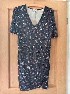 New APRICOT Size 14 DRESS Navy Floral ruched Casual Summer Holiday Night - Picture 1 of 14