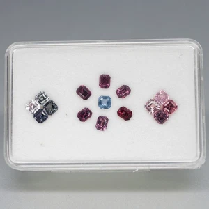 Corte Esmeralda 3.5x3.5 a 4x3 mm. Espinela Color Elegante Natural Myanmar 15 Piezas/3.65Ct. - Imagen 1 de 6