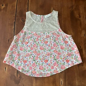 Womens Abercrombie & Fitch Medium Floral Sequin Tank Top Y2K - Picture 1 of 5