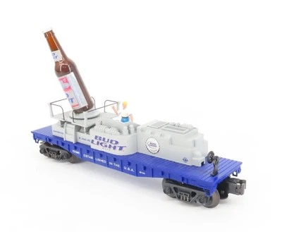 O Gauge 3-Rail K-Line K721-5601 Bud Light Flat Car #7215601 w/ Lighted Bottle - Image 1 of 4