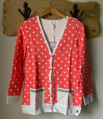 Cardigã feminino tamanho 14 - Matilda Jane 435 Hang Time coral bolinhas - Imagem 1 de 4