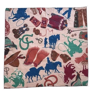 Tanque Verde Ranch Western Bandana Rodeo Cowboys Cavalli Rodeo Arizona 21" Cotone - Foto 1 di 11