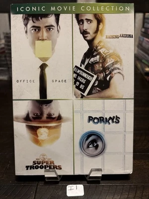 ICONIC MOVIeOffice Space/Raising Arizona/Super Troopers/Porky's DVD Like New I1 - Image 1 of 2