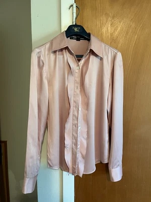 Women's Ellen Tracy Champange pink  L/S silk shirt,  size 4 - Image 1 of 3