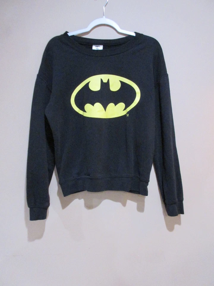 De colección. Sudadera Batman Juvenil Lg 12-14 Negra Manga Larga Logo Foto 1 de 3