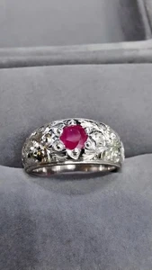Dainty Ruby ring band for men and Women high quality natural ruby rings Real Yaq - Picture 1 of 4
