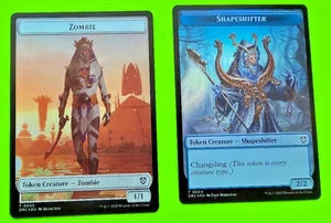MTG  Aetherdrift -  Zombie /Shapeshifter - Double-Sided Token - Foil - Picture 1 of 2
