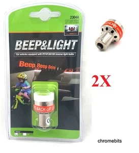 2x BA15S 12V LED GLÜHBIRNE HINTEN RÜCKWÄRTSFAHREN UNIVERSAL PIEPSER SUMMER LICHT RÜCKWÄRTSGANG PIEP - Bild 1 von 3