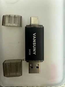 Vansuny 64GB Flash Drive 2 In 1 OTG USB 3.0 + USB C Memory Stick With Key Chain - Afbeelding 1 van 1