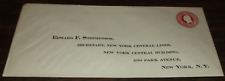 1923 NEW YORK CENTRAL NYC UNUSED COMPANY ENVELOPE E.F. STEPHENSON TREASURER