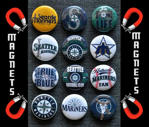 Seattle Mariners - 1 1/2" Inch Magnet Set (Set of 12) Cover