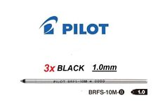 Pilot BRFS Ballpoint Pen D1 Refill BLACK 1.0mm Broad Tip - 3x only BLACK