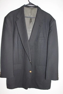 CHAQUETA BLAZER NEGRA STAFFORD LANA ELÁSTICA METAL DORADO BOTÓN talla 46L abrigo deportivo Foto 1 de 4