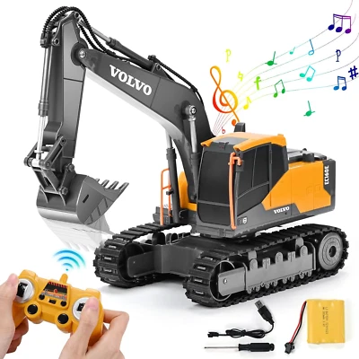 Volvo RC Excavator Remote Control Excavator Toy for Boys Full Function Construct - Image 1 of 4
