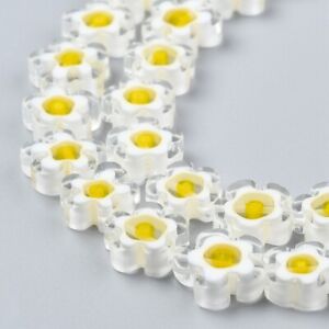 35x Handmade Glass Flower Beads Spacer for Bracelet Jewelry Making DIY Findings