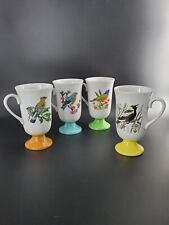 Vintage MCM 1960s Set of 4 Fred Roberts Footed Bird Mugs, Coffee Tea Cups, Japan