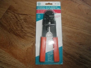 H-TOOLS 8 Contacts Outil de Sertissage de Fiche Modulaire pour RJ45 Pince à Sertir Bandes Coupe, HT-210N - Photo 1/5