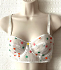 36B Bra by ASOS White mesh & Multicoloured Dots Wired not padded (Last Chance)