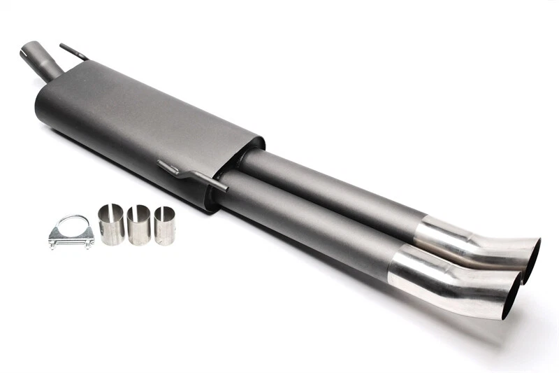 Escape deportivo 2x76mm DTM alto redondo afilado con homologación para VW Golf III Variant Vento - Imagen 1 de 1