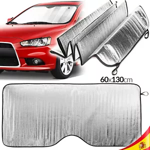PARASOL DE COCHE ALUMINIZADOR DOBLE CARA PLATA 60 x 130 CM CAR SUN VISOR SILVER - Picture 1 of 12
