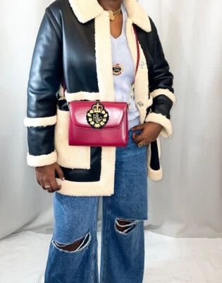 Jacques Vert Vintage Red Strap Bag (with Ralph Crest Added On) - Image 1 of 4