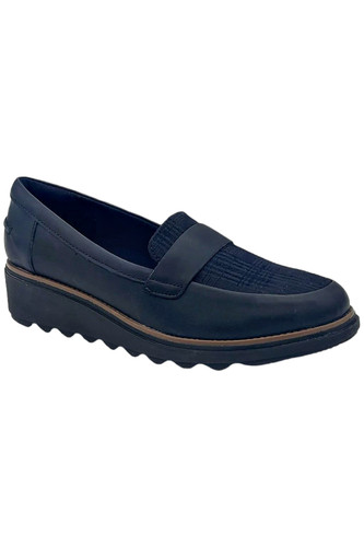Mocassini slip on Clarks donna Sharon Gracie blu scuro