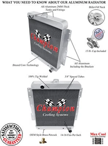 3 Row Kool Champion Radiator for 1958 Chevrolet Del Ray V8 Engine #CC1662 - Picture 1 of 7