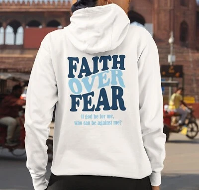 Faith Over Fear Sudadera Cristiana, Sudadera con Capucha Jesús, Pullover Unisex, Sudadera Foto 1 de 3