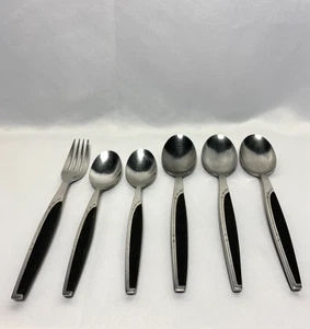 Mar-Crest Ebenholz Elegance Edelstahl Atomsterne schwarzer Griff 6 Stück MCM Vintage - Bild 1 von 11