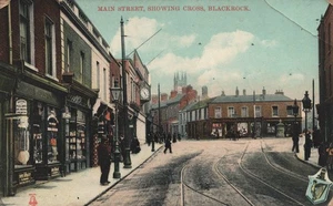 Main Street Showing Cross, Blackrock, Dublin Ireland Postcard 1914 - Picture 1 of 2