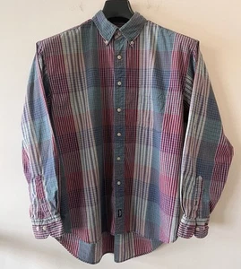 Dockers - VTG Button Down Shirt - Long Sleeve - Red / Green Plaid - Large - 90's - Picture 1 of 9