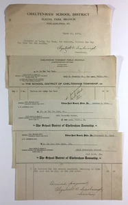 Cheltenham School District Elkins Park Branch Matrícula Bills Philadelphia PA 1924 - Imagen 1 de 9