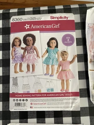 Simplicity 8360 for 18" American Girl Doll & Other Clothes Sewing Uncut Pattern - Image 1 of 2