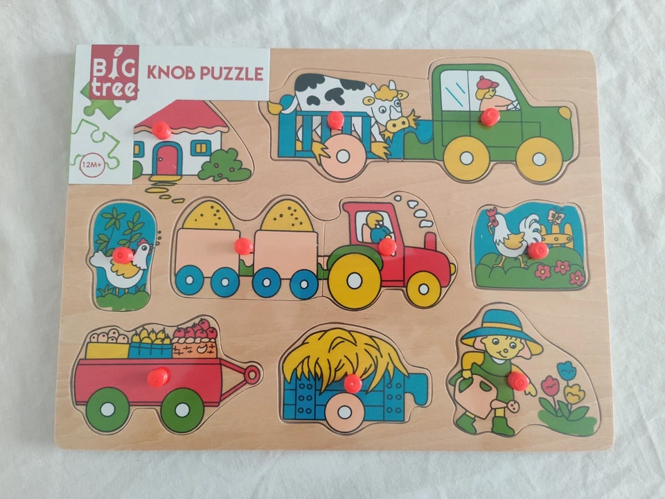 Wooden Farm Knob Puzzle Board Toy for Toddlers 12 Months and Up - Image 1 of 1