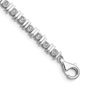 Classic Illusion Diamond Tennis Bracelet in Sterling Silver - 7 Inch - Picture 1 of 6