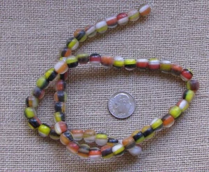 JEWELRY MAKING SUPPLIES*NWOT 1 strand -58 beads multi colors chevron glass - Picture 1 of 2