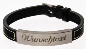 CEM Unisex Armband 4-202236 Leder mit Gravur ID-Band mit Lasergravur Edelstahl - Bild 1 von 3