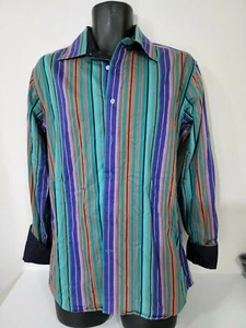 David Smith SZ L multicolour Stripe Cotton Long Sleeve Shirt (#3) - Picture 1 of 4