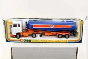Corgi Major #1160 Ford Tilt Cab Gulf Petrol Tanker 1976 EX 10 1/2" - Picture 1 of 13